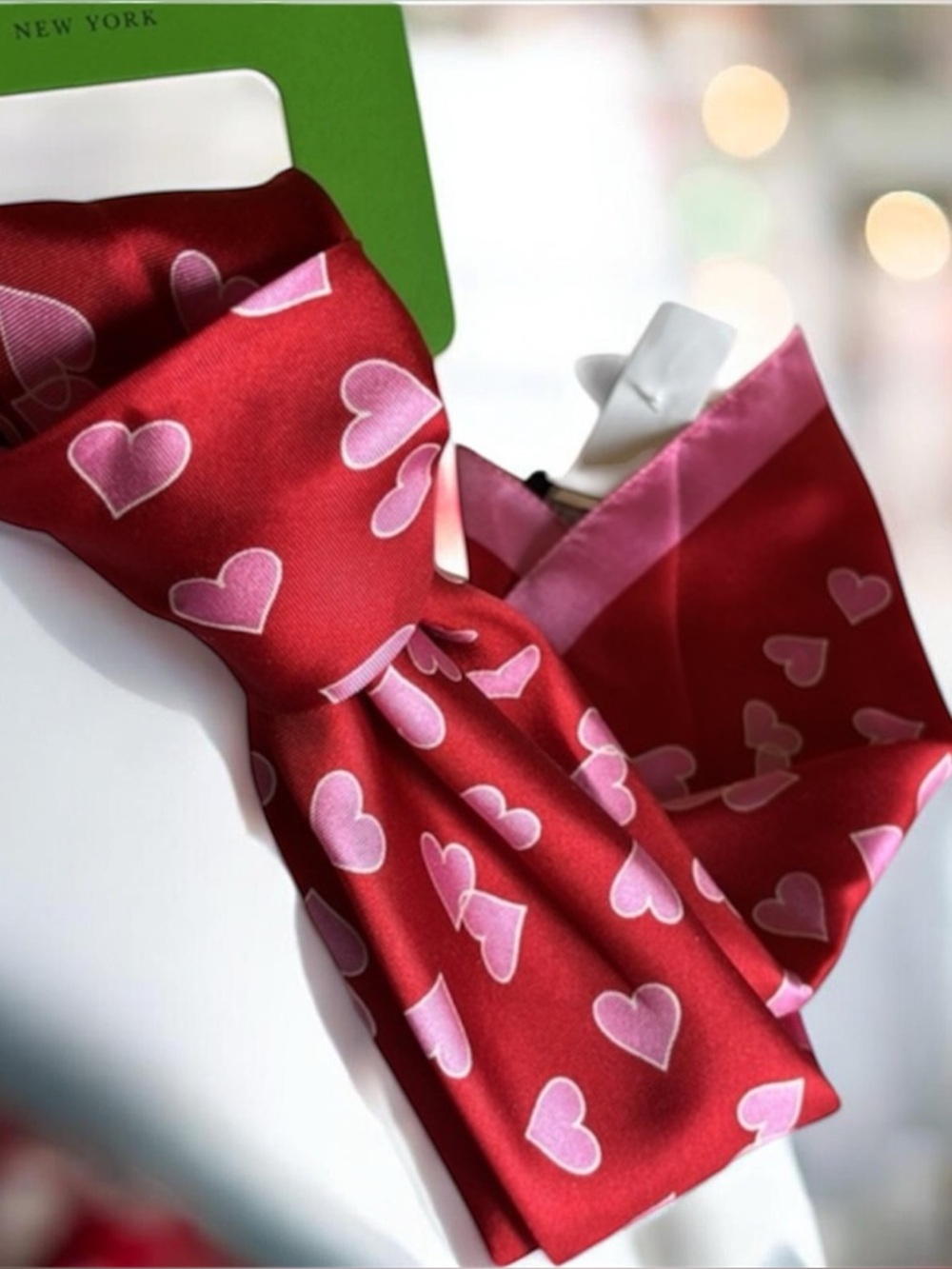 Kate Spade Engine Red Heart Links 100% Silk Square Scarf NWT